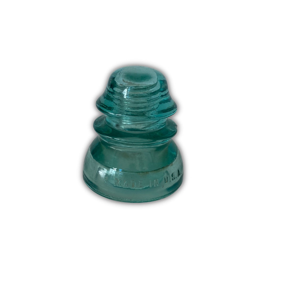 Hemingray 42 Glass Insulator/Paperweight, Aqua Blue, Made in the USA- CHIPPED - Picture 1 of 7